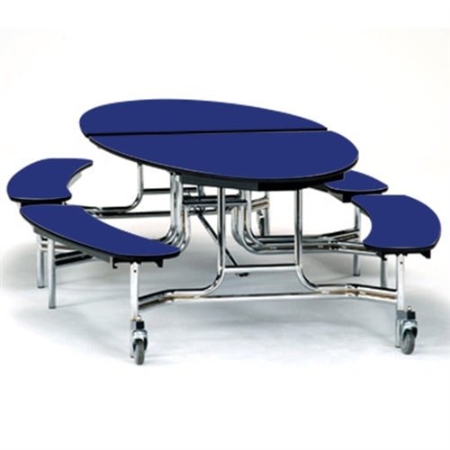 NPS Mobile Cafeteria 10' Elliptical Fixed Bench Unit - Seats 8-12 (National Public Seating NPS-METB) - SchoolOutlet