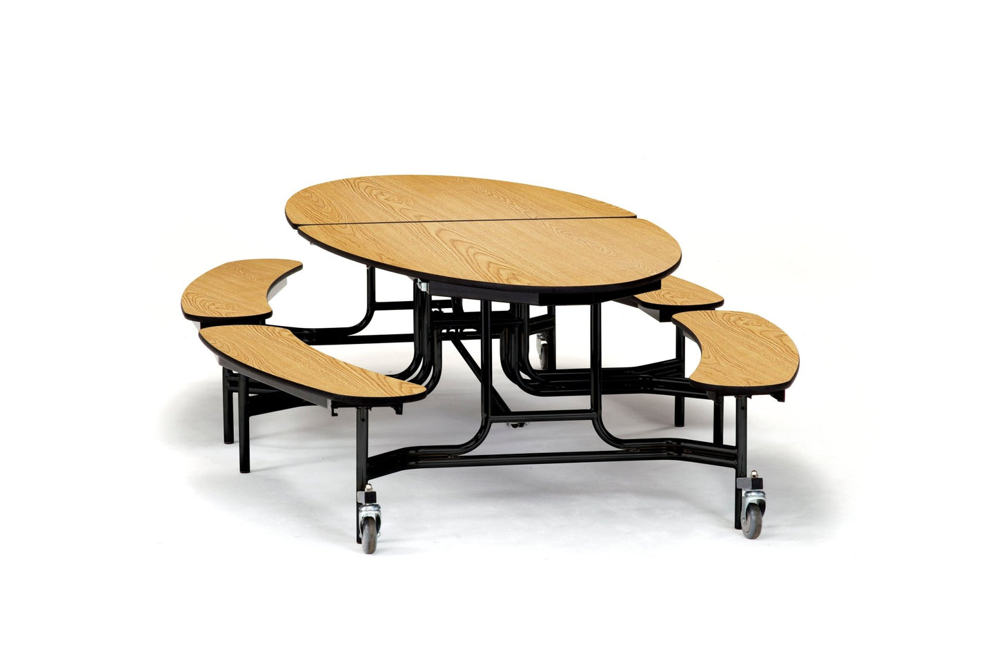 NPS Mobile Cafeteria 10' Elliptical Fixed Bench Unit - Seats 8-12 (National Public Seating NPS-METB) - SchoolOutlet