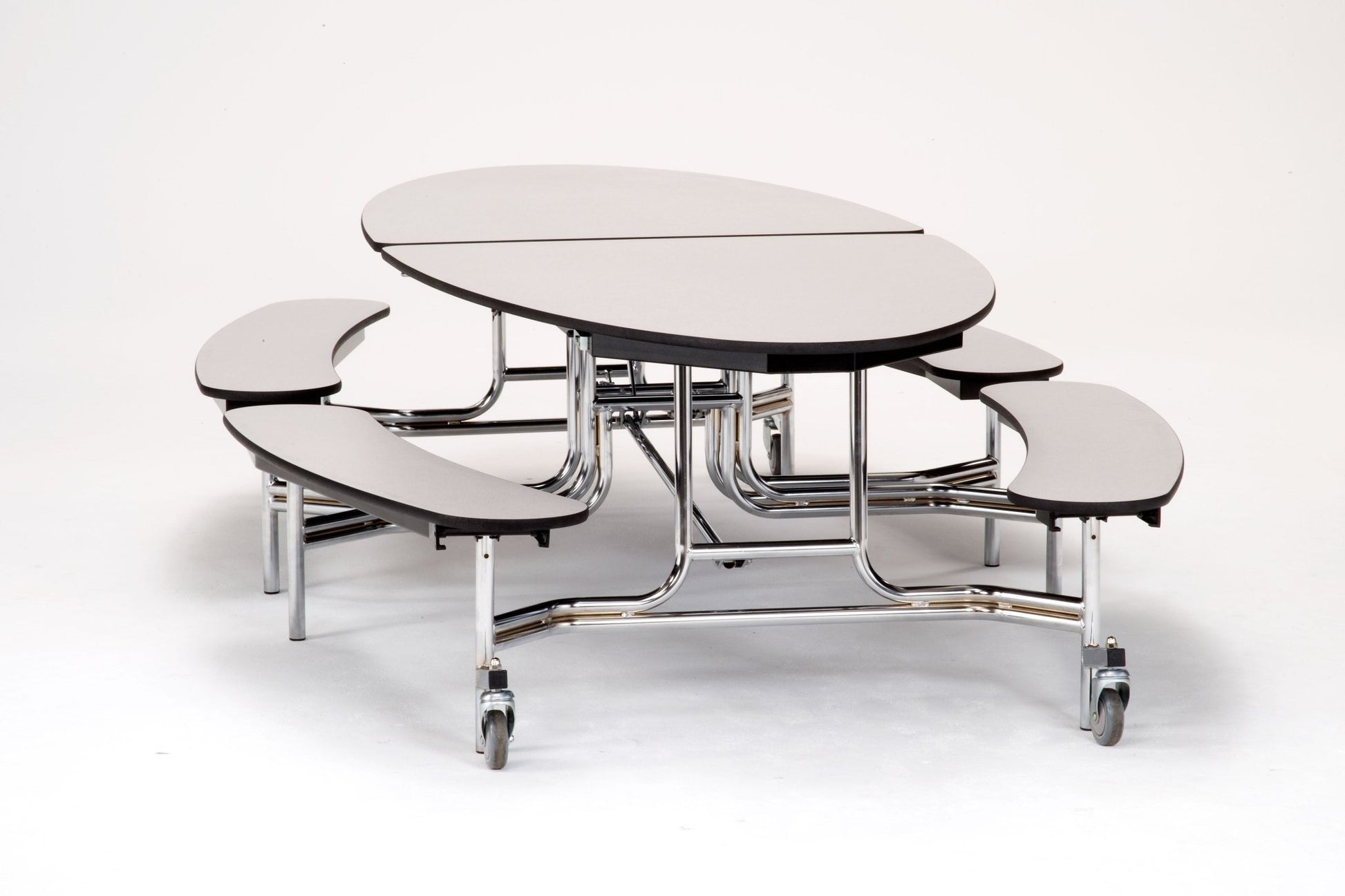 NPS Mobile Cafeteria 10' Elliptical Fixed Bench Unit - Seats 8-12 (National Public Seating NPS-METB) - SchoolOutlet