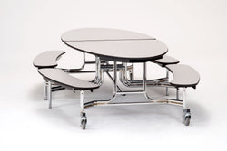 NPS Mobile Cafeteria 10' Elliptical Fixed Bench Unit - Seats 8-12 (National Public Seating NPS-METB)