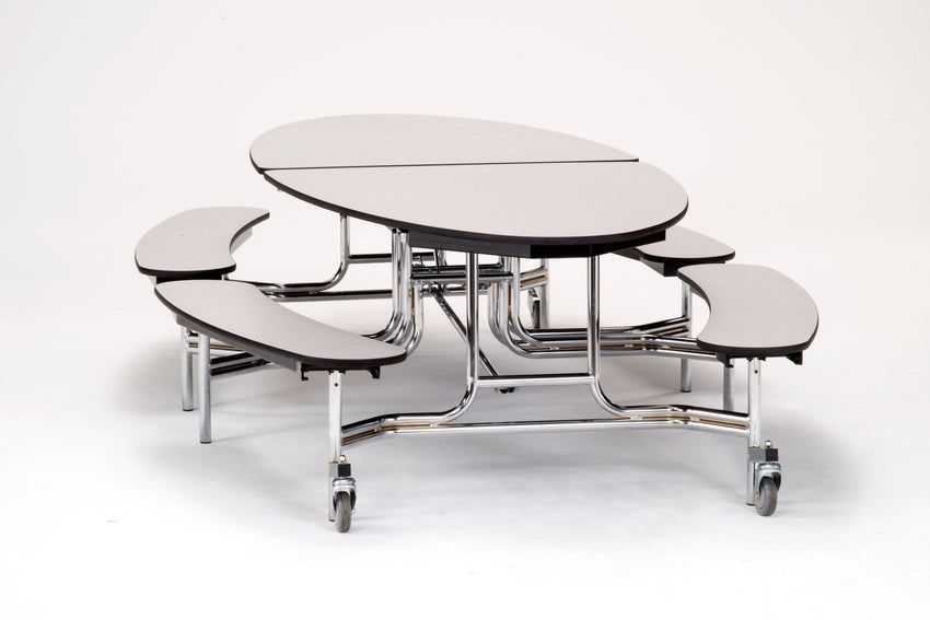NPS Mobile Cafeteria 10' Elliptical Fixed Bench Unit - Seats 8-12 (National Public Seating NPS-METB) - SchoolOutlet