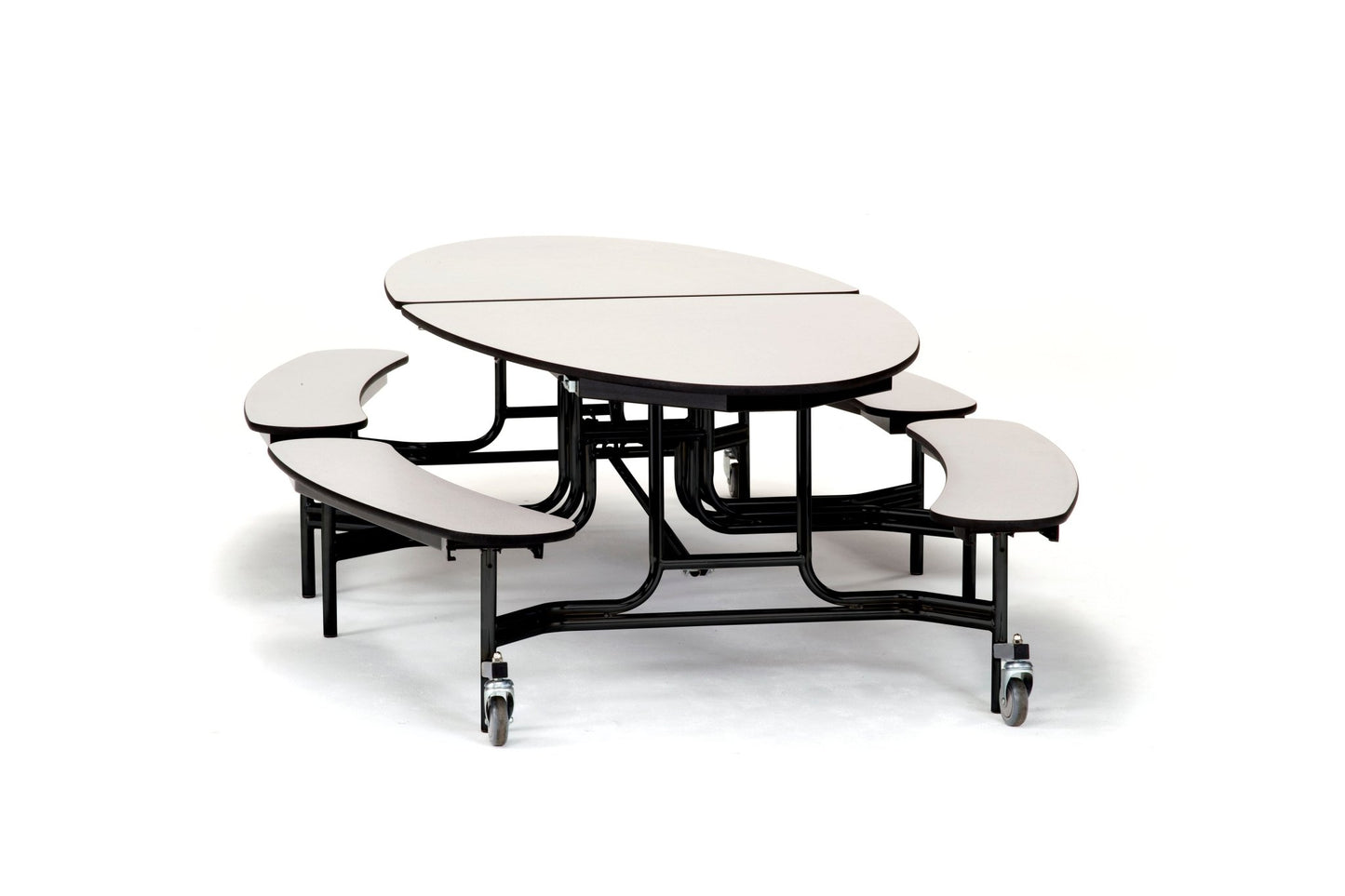 NPS Mobile Cafeteria 10' Elliptical Fixed Bench Unit - Seats 8-12 (National Public Seating NPS-METB) - SchoolOutlet