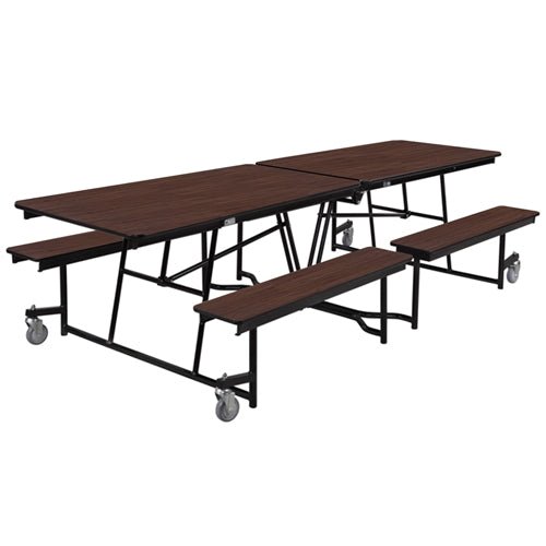 NPS Mobile Cafeteria Table - 30" W x 10' L - Seats 8-12 (National Public Seating NPS-MTFB10) - SchoolOutlet