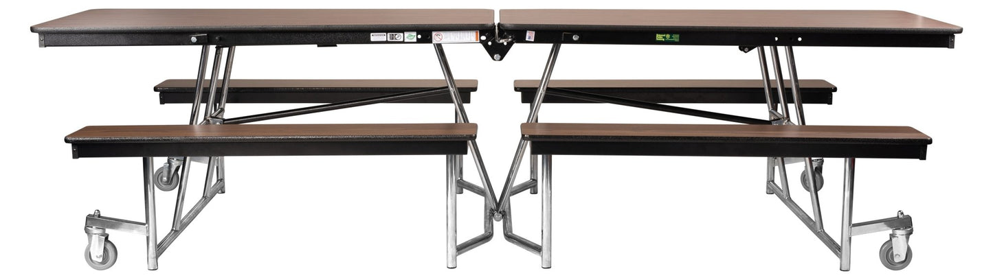 NPS Mobile Cafeteria Table - 30" W x 10' L - Seats 8-12 (National Public Seating NPS-MTFB10) - SchoolOutlet