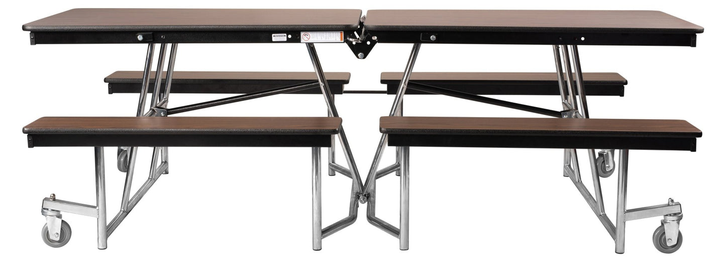 NPS Mobile Cafeteria Table - 30" W x 8' L - Seats 8-12 (National Public Seating NPS-MTFB8) - SchoolOutlet