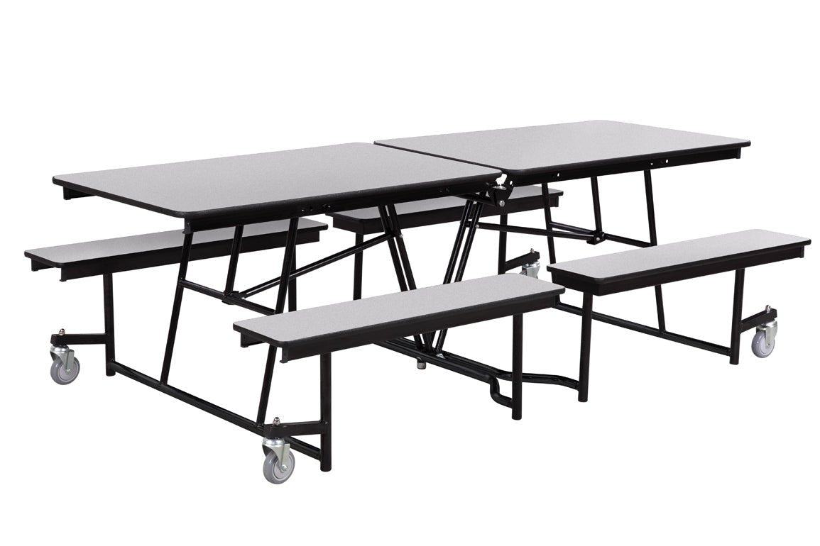 NPS Mobile Cafeteria Table - 30" W x 8' L - Seats 8-12 (National Public Seating NPS-MTFB8) - SchoolOutlet