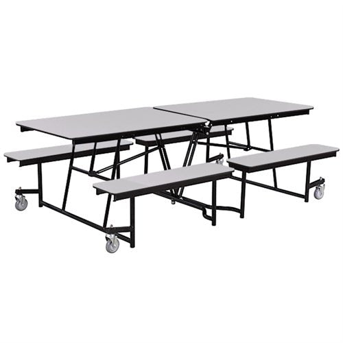 NPS Mobile Cafeteria Table - 30" W x 8' L - Seats 8-12 (National Public Seating NPS-MTFB8) - SchoolOutlet
