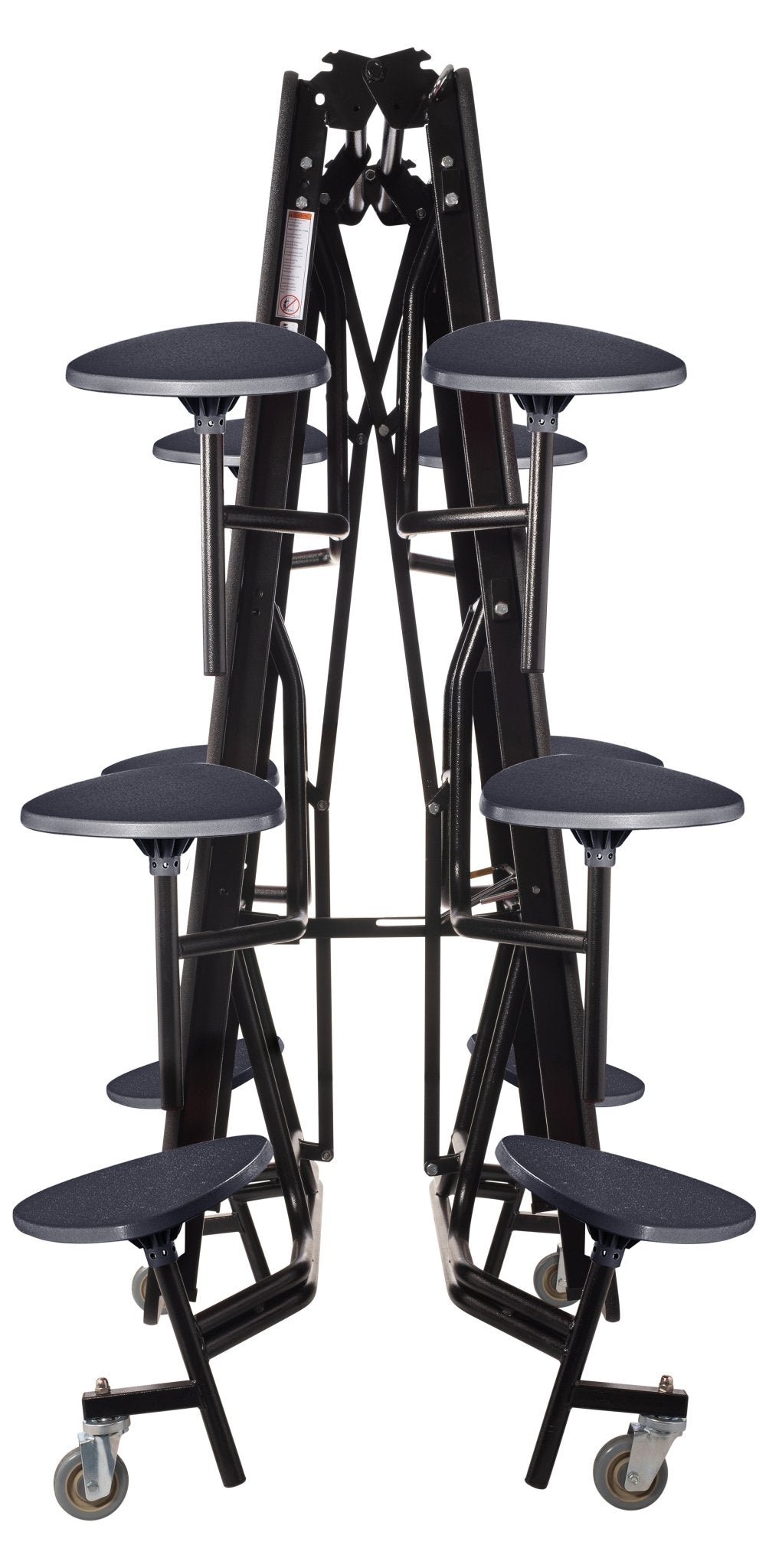 NPS Mobile Cafeteria Table - 30" W x 10' L - 12 Stools - Plywood Core - Protect Edge - Black Powdercoated Frame - SchoolOutlet