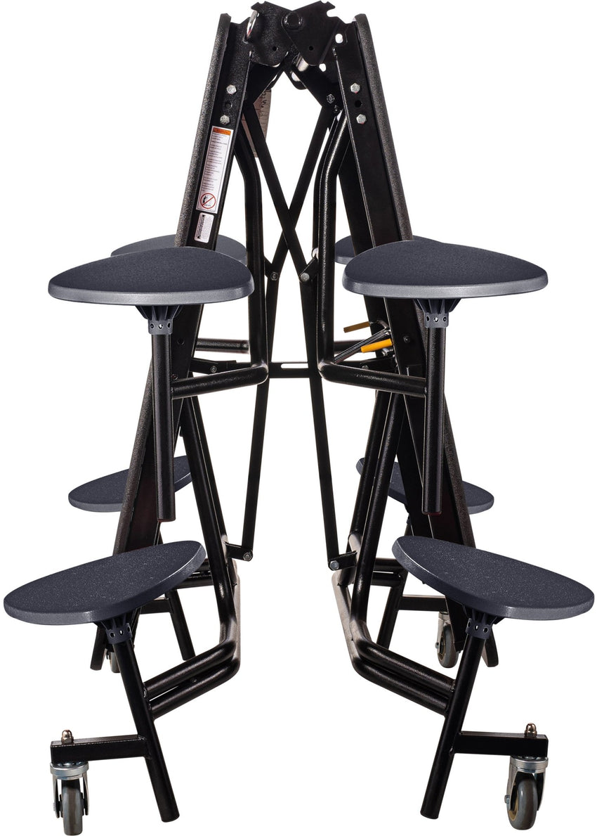 NPS Mobile Cafeteria Table - 30" W x 8' L - 8 Stools - Particleboard Core - T-Molding Edge - Black Powdercoated Frame - SchoolOutlet