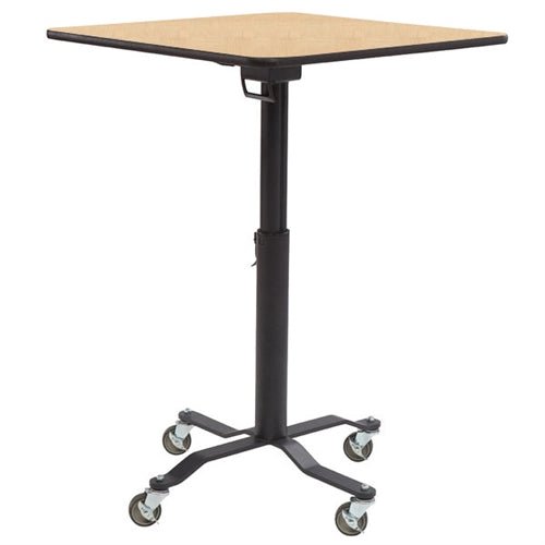 NPS Cafe Time II Table, 24" Square, High Pressure Laminate Top, MDF Core, Protect Edge (National Public Seating NPS-PCT324MDPE) - SchoolOutlet