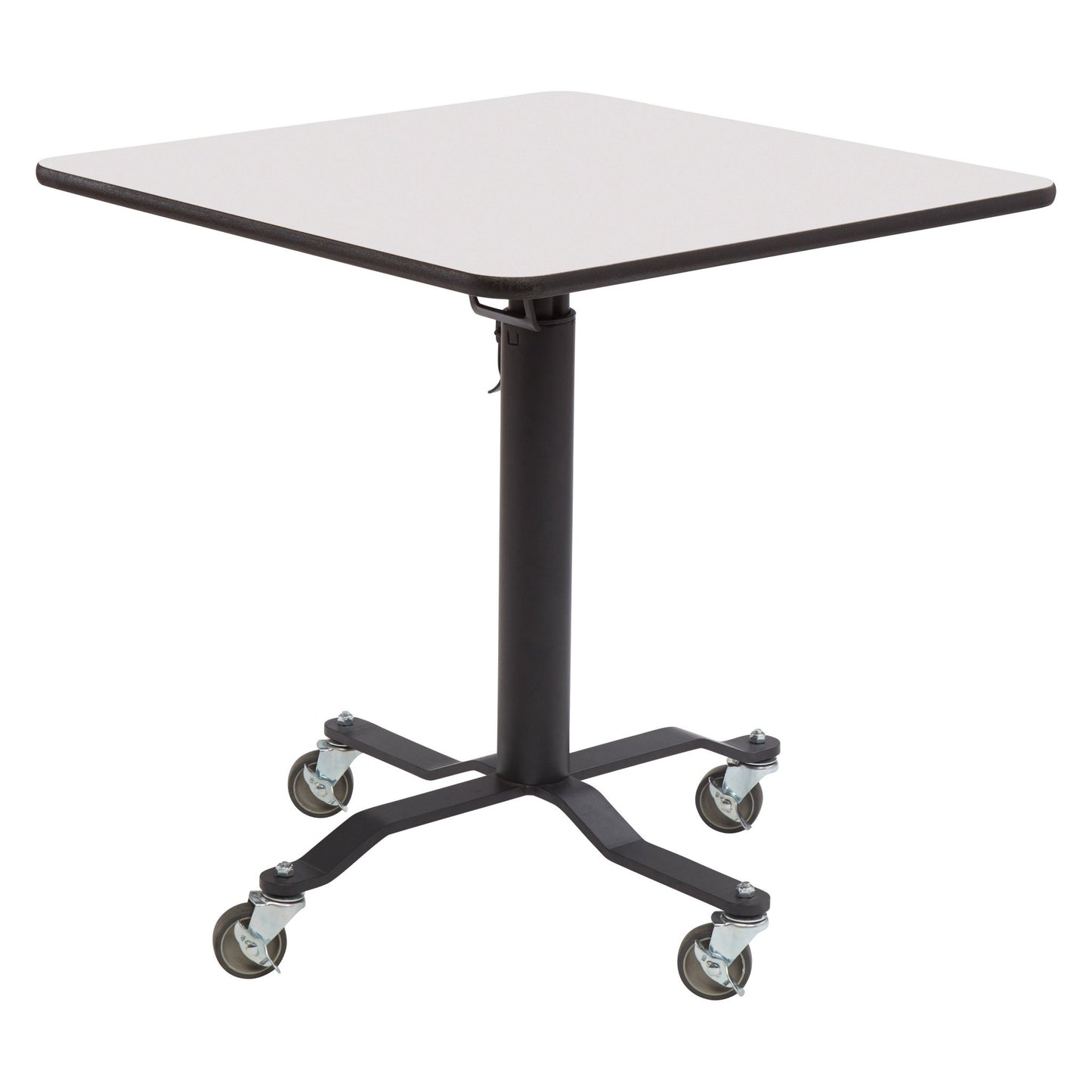 NPS Cafe Time II Table, 24" Square, Whiteboard Top, Particle Board, Vinyl T-Molding (NationalPublic Seating NPS-PCT324PBTMWB) - SchoolOutlet