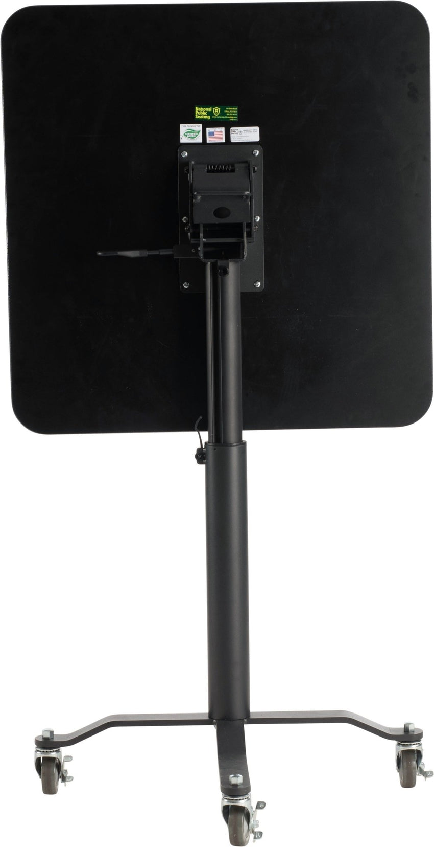 NPS Cafe Time II Table, 30" Square, Whiteboard Top, Particle Board, Vinyl T-Molding (NationalPublic Seating NPS-PCT330PBTMWB) - SchoolOutlet