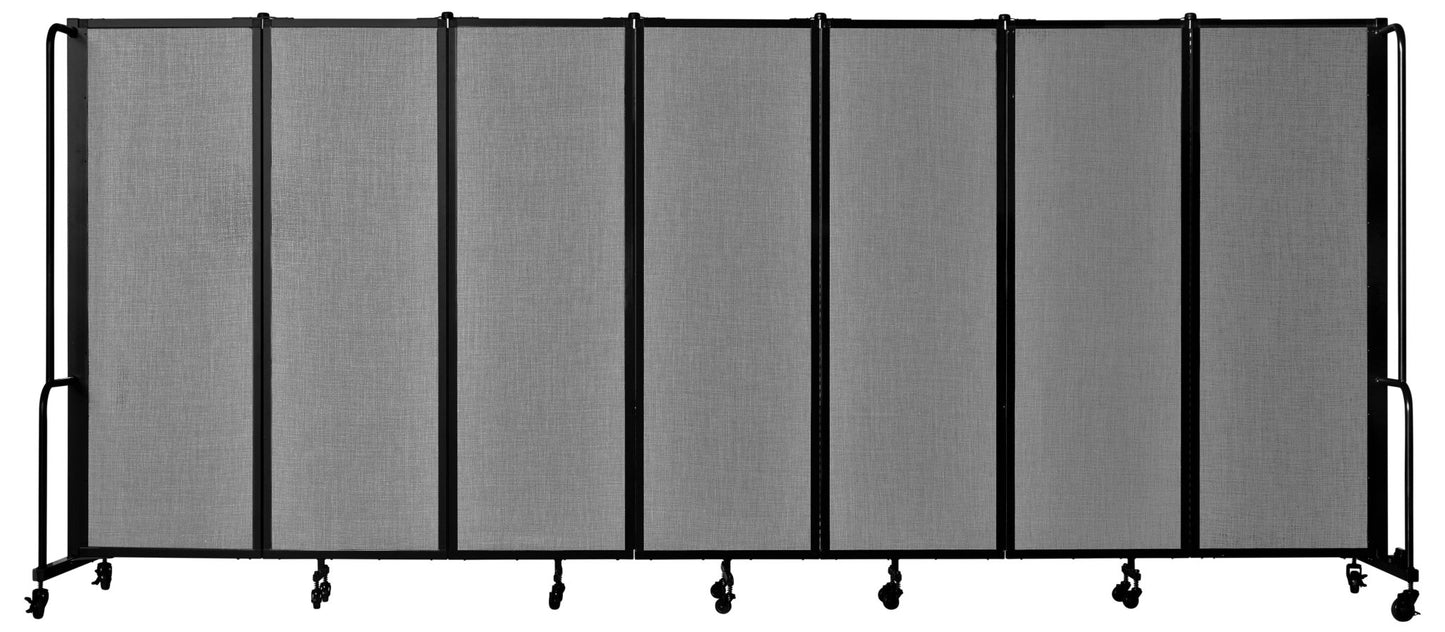 NPS ROBO Series Flexible Room Divider 7 Sections, PET Panels - 6'H x 13' 8"L - SchoolOutlet