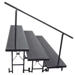 NPS Side Guard Rails for 3-Level Standing Risers - 4' 9 3/4" X 2' 6 7/8" (National Public Seating NPS-SGR3L)