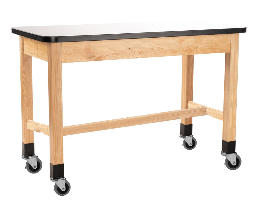 NPS Wood Science Lab Table, 30 x 60 x 30, Whiteboard Top (National Public Seating NPS-SLT1-3060W) - SchoolOutlet