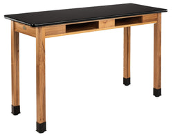 NPS Science Lab Table - High Pressure Laminate Top - w/ Book Compartment - 24"W x 48"D (National Public Seating NPS-SLT2-2448HB)
