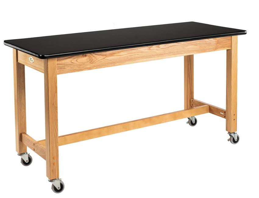 NPS Science Lab Table - High Pressure Laminate Top - Plain Front - 30"W x 72"D (National Public Seating NPS-SLT2-3072H) - SchoolOutlet