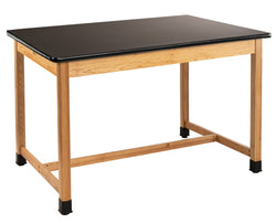 NPS Wood Science Lab Table, 42 x 60 x 36, HPL Top (National Public Seating NPS-SLT2-4260H)