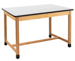NPS Wood Science Lab Table, 42 x 60 x 36, Whiteboard Top (National Public Seating NPS-SLT2-4260W)