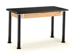 NPS Signature Science Lab Table, Black, 24 x 48, HPL Top, (National Public Seating NPS-SLT4-2448H)