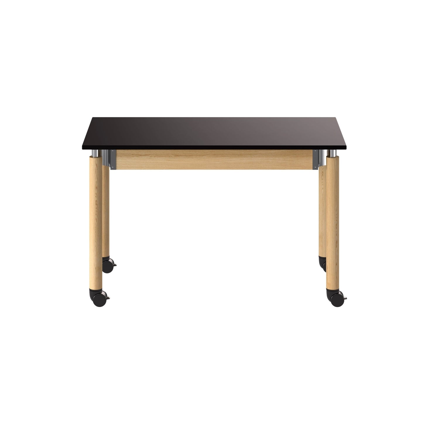 NPS Height Adjustable Science Lab Table, 24" X 48", Phenolic Top, Oak Legs (National Public Seating NPS-SLT5-2448P) - SchoolOutlet