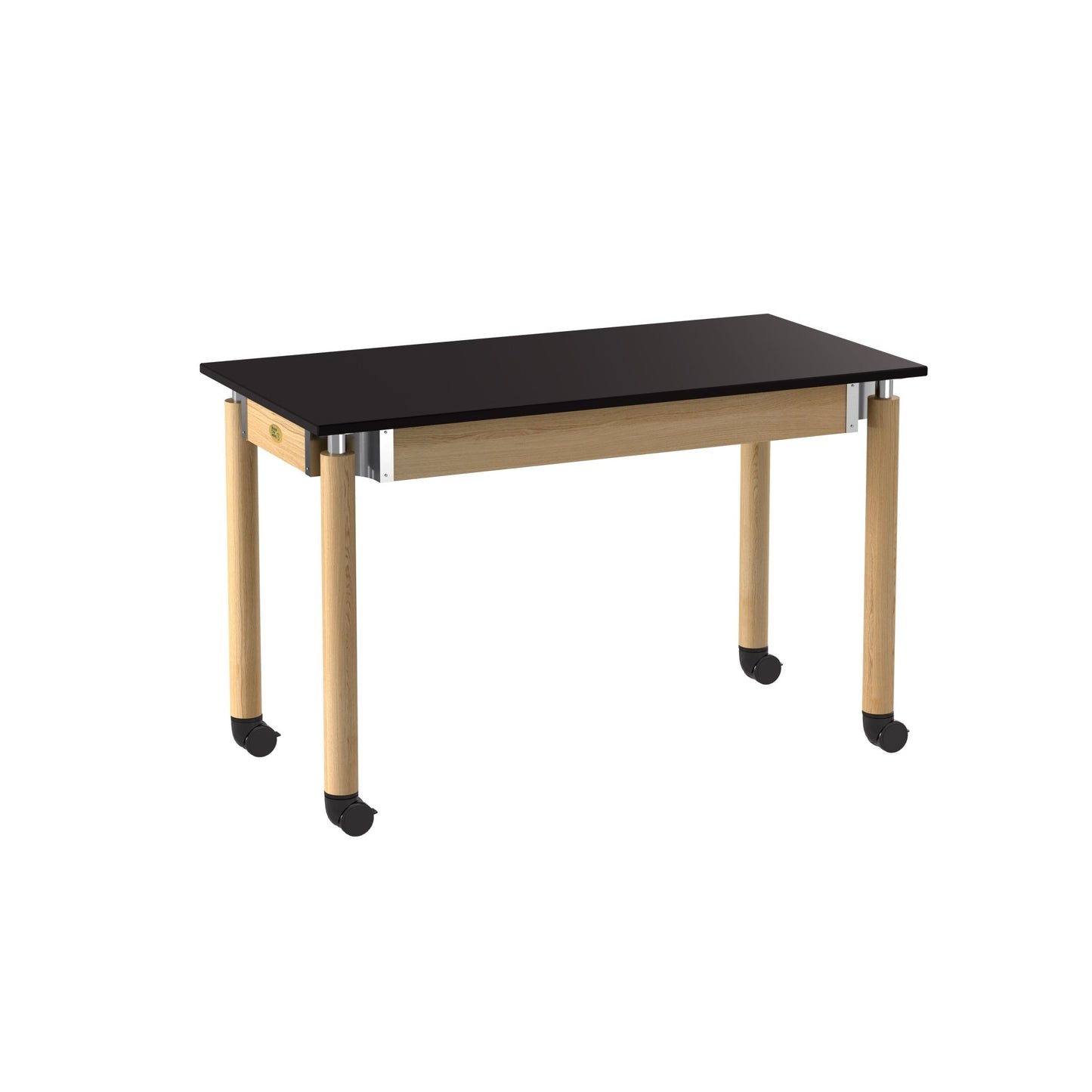 NPS Height Adjustable Science Lab Table, 24" X 48", Phenolic Top, Oak Legs (National Public Seating NPS-SLT5-2448P) - SchoolOutlet