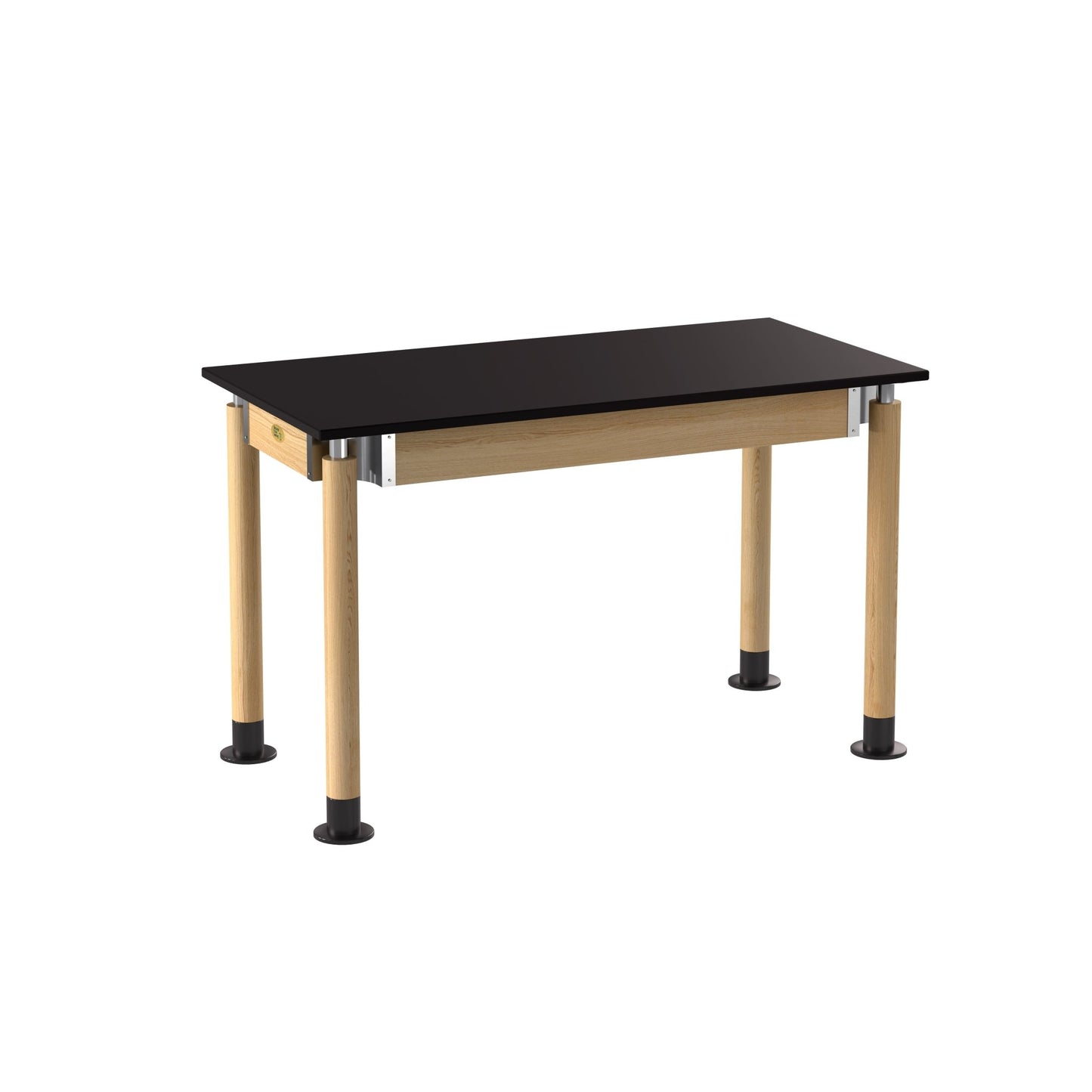 NPS Height Adjustable Science Lab Table, 24" X 48", Phenolic Top, Oak Legs (National Public Seating NPS-SLT5-2448P) - SchoolOutlet