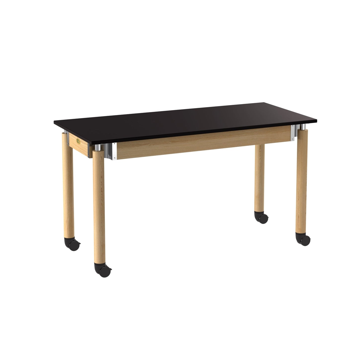 NPS Adjustable Science Lab Table - Chem-Res Top - Plain Front - Oak - 24" x 54" (National Public Seating NPS-SLT5-2454C) - SchoolOutlet