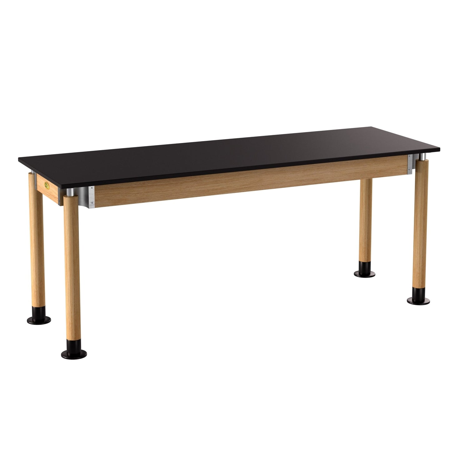 NPS Adjustable Science Lab Table - Chem-Res Top - Plain Front - Oak - 24" x 72" (National Public Seating NPS-SLT5-2472C) - SchoolOutlet