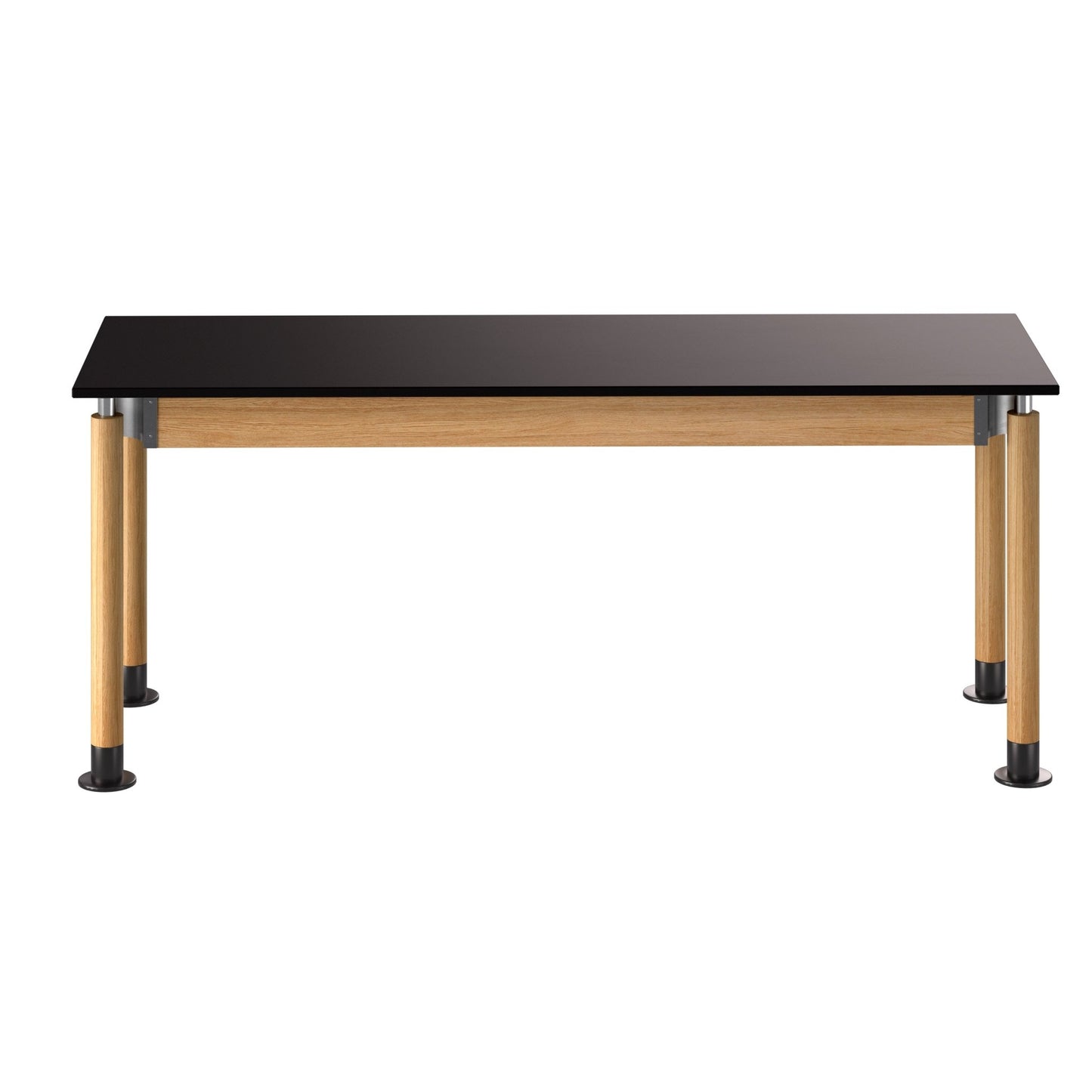 NPS Height Adjustable Science Lab Table, 24" X 72", Phenolic Top, Oak Legs (National Public Seating NPS-SLT5-2472P) - SchoolOutlet