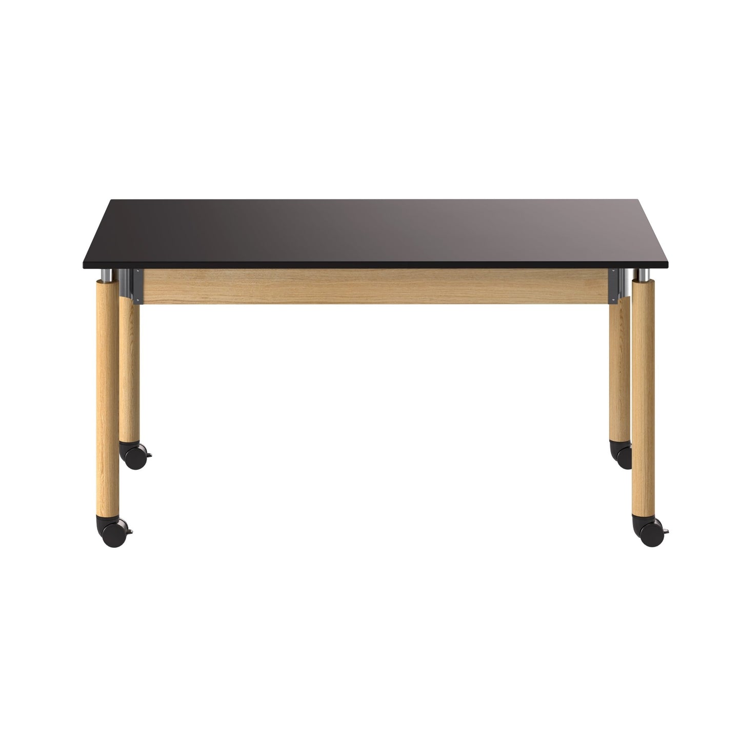 NPS Height Adjustable Science Lab Table, 30" X 60", Phenolic Top, Oak Legs (National Public Seating NPS-SLT5-3060P) - SchoolOutlet