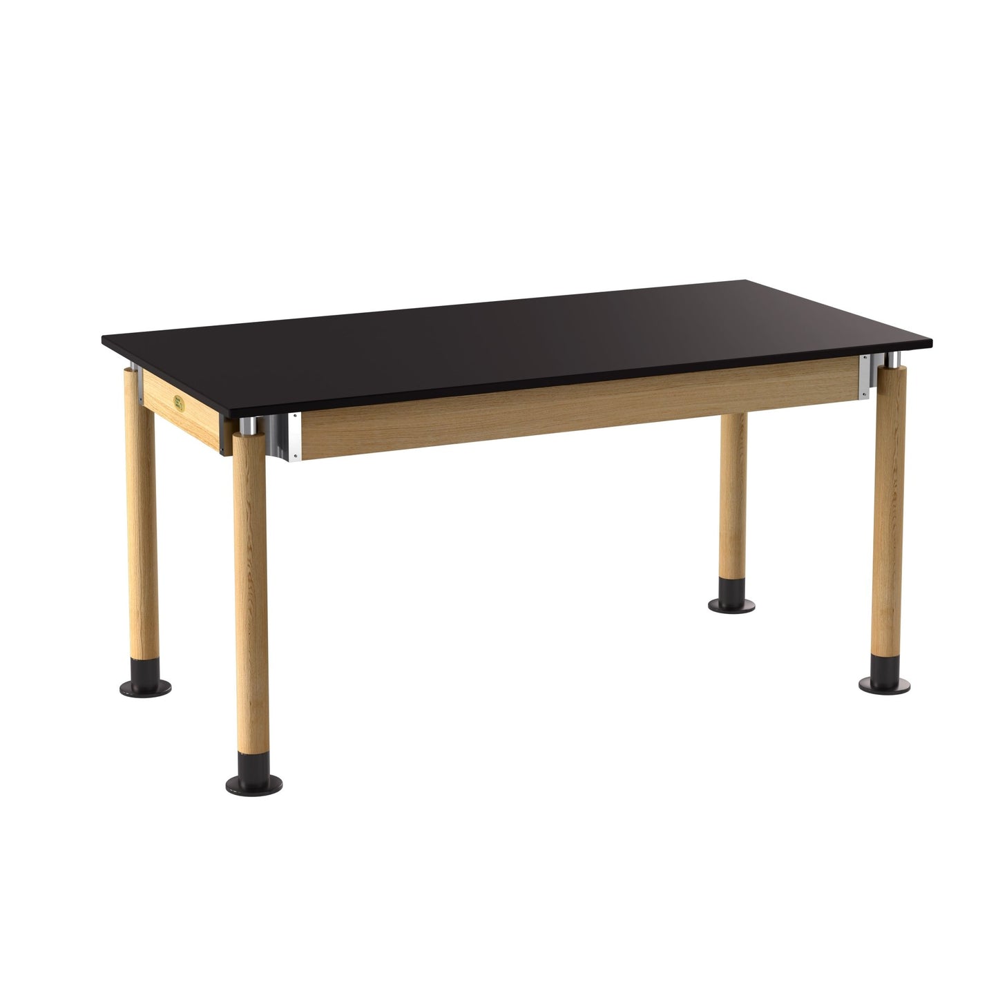 NPS Height Adjustable Science Lab Table, 30" X 60", Phenolic Top, Oak Legs (National Public Seating NPS-SLT5-3060P) - SchoolOutlet