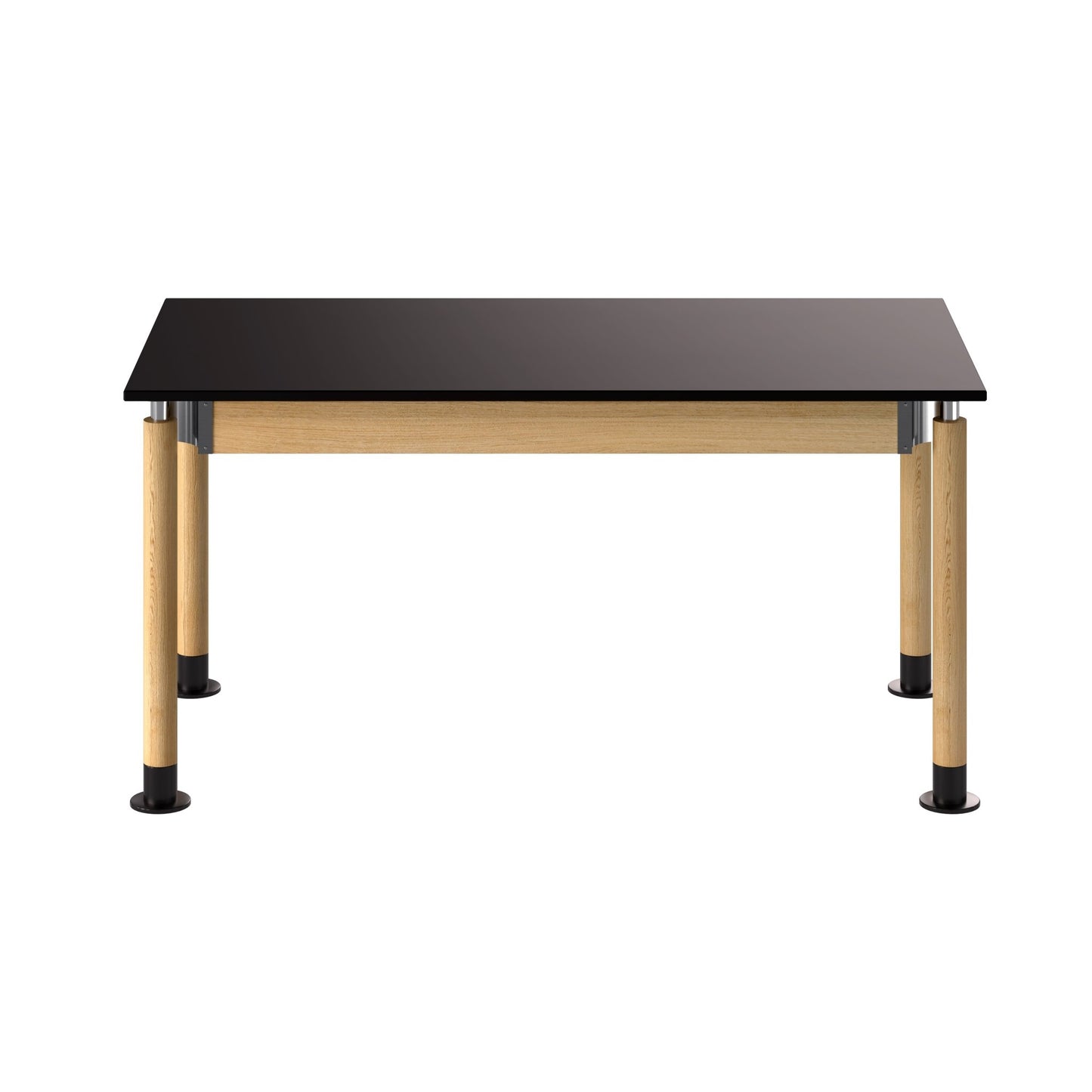 NPS Height Adjustable Science Lab Table, 30" X 60", Phenolic Top, Oak Legs (National Public Seating NPS-SLT5-3060P) - SchoolOutlet