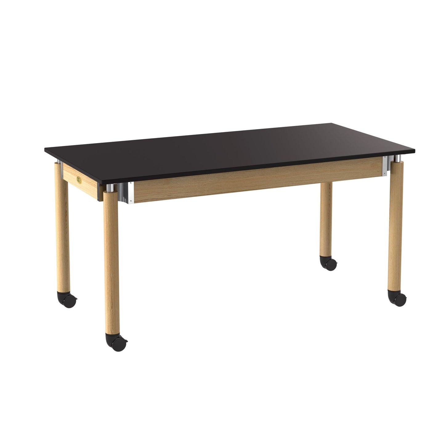 NPS Height Adjustable Science Lab Table, 30" X 60", Phenolic Top, Oak Legs (National Public Seating NPS-SLT5-3060P) - SchoolOutlet