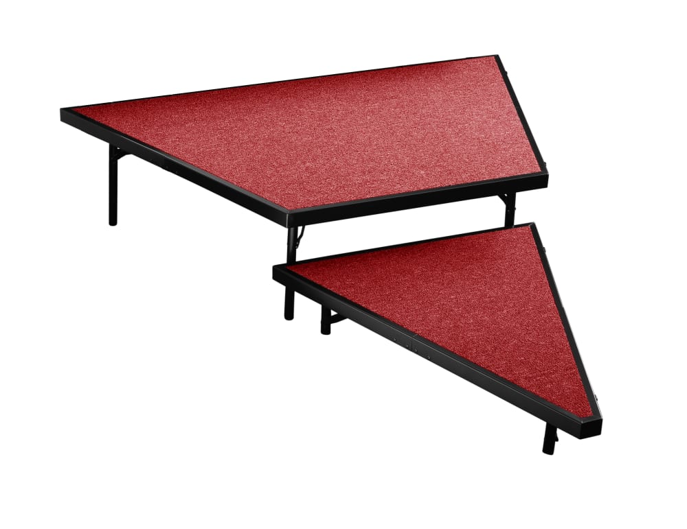 NPS Multi-Level Stage Pie or Rectangular Riser Set - Carpeted or Hardboard Deck - SchoolOutlet