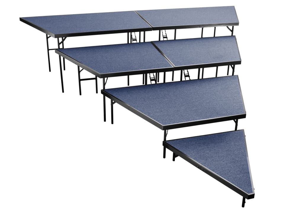 NPS Multi-Level Stage Pie or Rectangular Riser Set - Carpeted or Hardboard Deck - SchoolOutlet