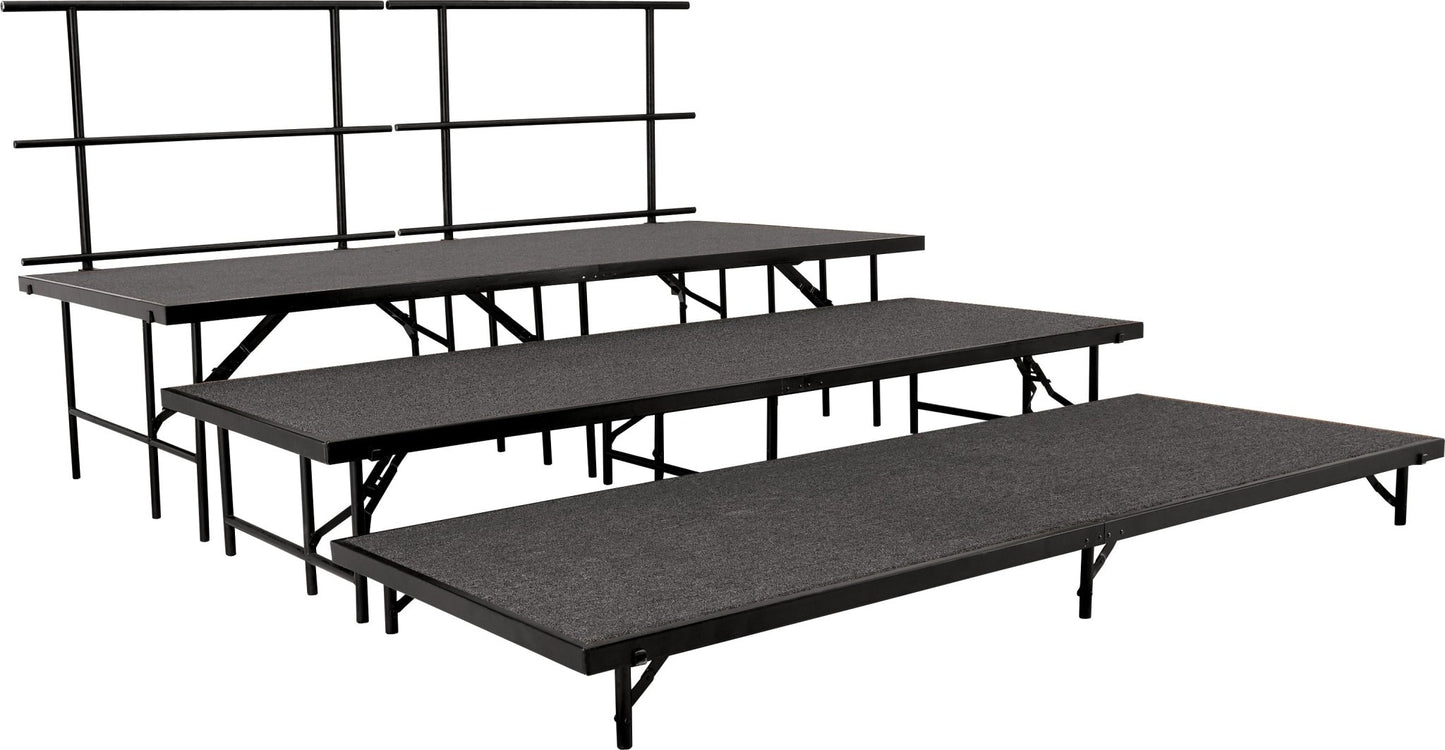 NPS Multi-Level Stage Pie or Rectangular Riser Set - Carpeted or Hardboard Deck - SchoolOutlet