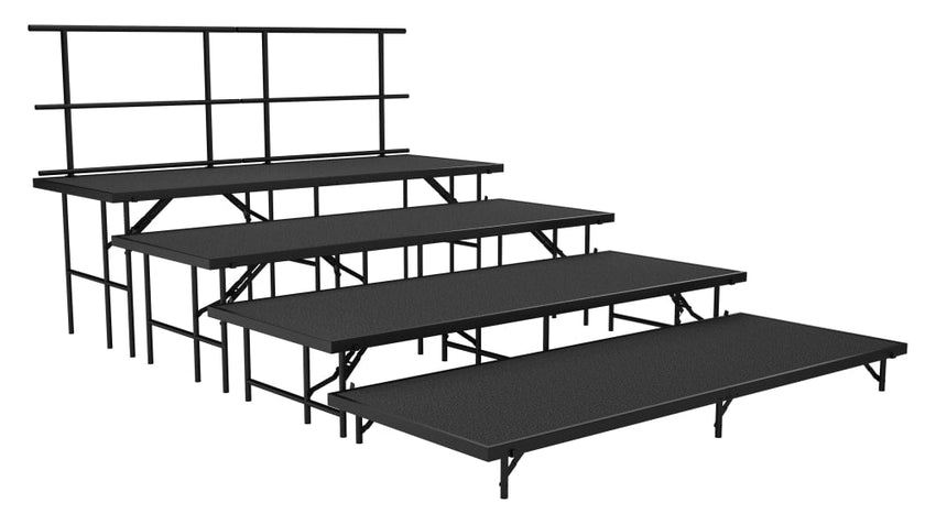 NPS Multi-Level Stage Pie or Rectangular Riser Set - Carpeted or Hardboard Deck - SchoolOutlet