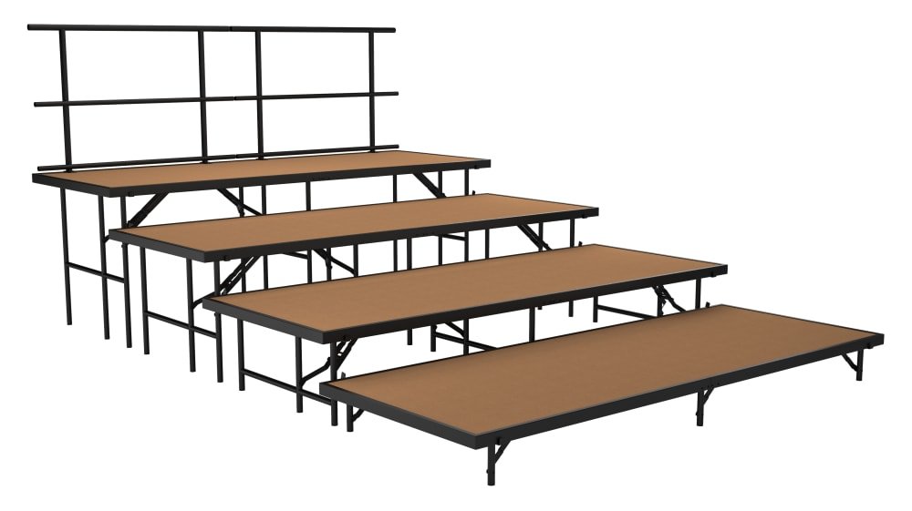 NPS Multi-Level Stage Pie or Rectangular Riser Set - Carpeted or Hardboard Deck - SchoolOutlet