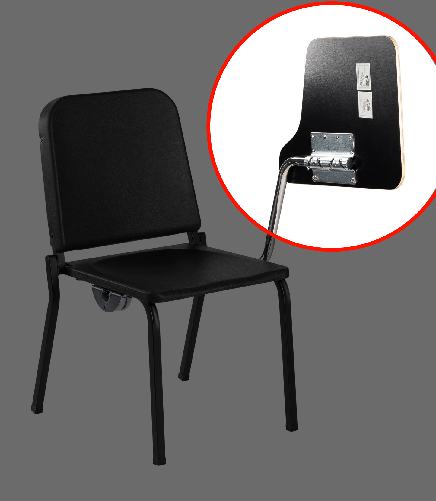 NPS Gray Removable Tablet Arm for 8200 Series Stack Chair - Left Hand (National Public Seating NPS-TA82L) - SchoolOutlet