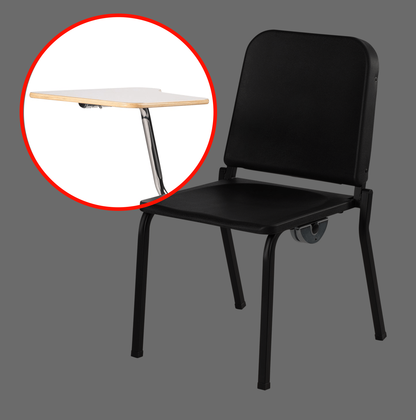 NPS Gray Removable Tablet Arm for 8200 Series Stack Chair - Right Hand (National Public Seating NPS-TA82R) - SchoolOutlet