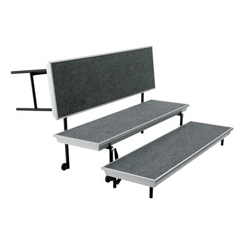 NPS TransPort 3-Level Straight Riser - 18"W x 72"L x 24"H (National Public Seating NPS-TP72) - SchoolOutlet