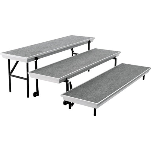 NPS TransPort 3-Level Straight Riser - 18"W x 72"L x 24"H (National Public Seating NPS-TP72) - SchoolOutlet