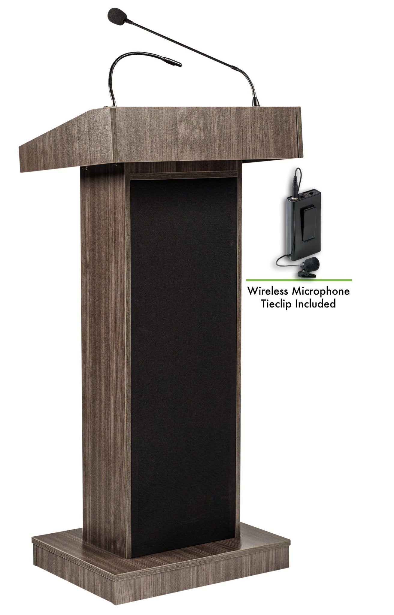 Oklahoma Sound Orator Fixed Height Floor Lectern w/ Reading Lamp and Sound (Oklahoma Sound OKL-800x) - SchoolOutlet