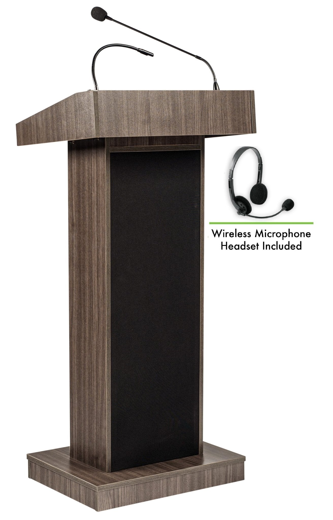 Oklahoma Sound Orator Fixed Height Floor Lectern w/ Reading Lamp and Sound (Oklahoma Sound OKL-800x) - SchoolOutlet