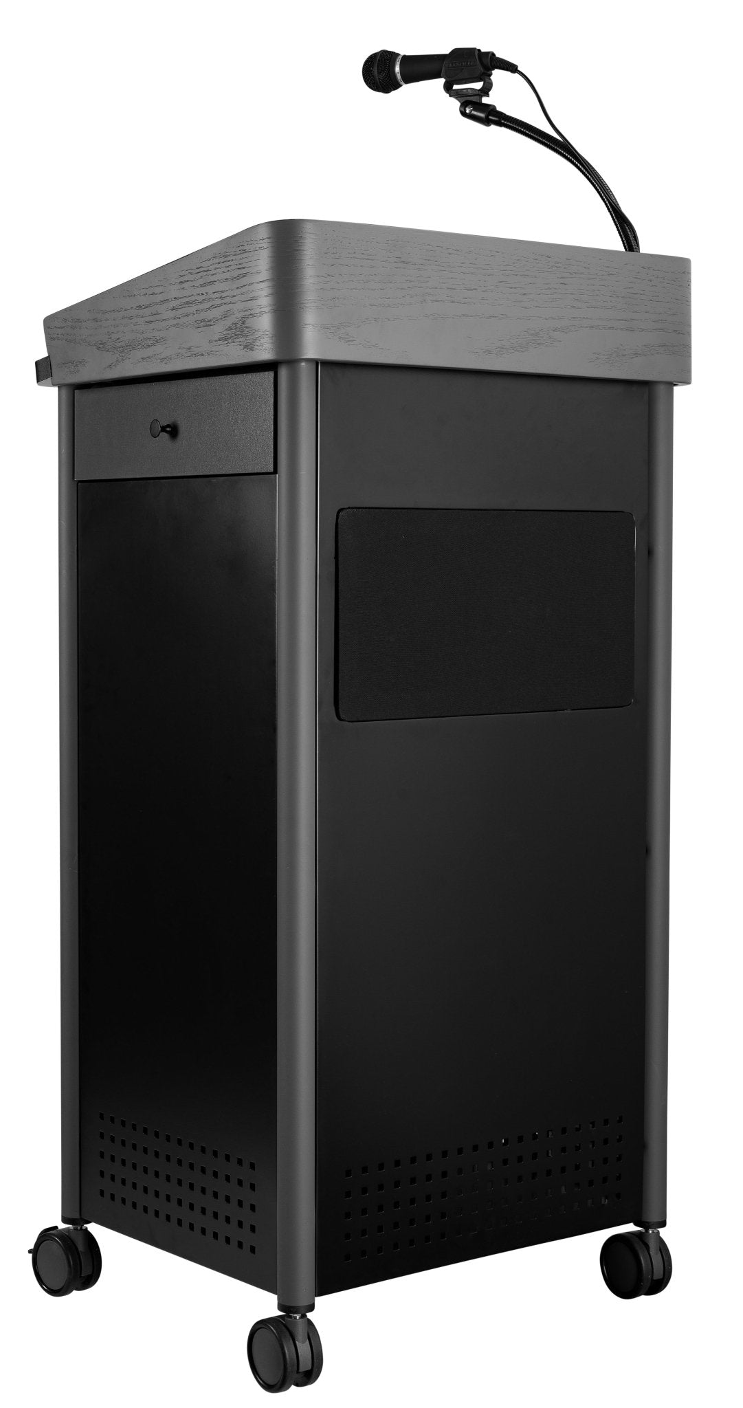 Oklahoma Sound Greystone Lectern with Sound, Charcoal (Oklahoma Sound OKL-GSL-S) - SchoolOutlet