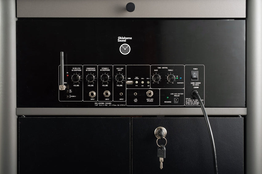 Oklahoma Sound Greystone Lectern with Sound, Charcoal (Oklahoma Sound OKL-GSL-S) - SchoolOutlet