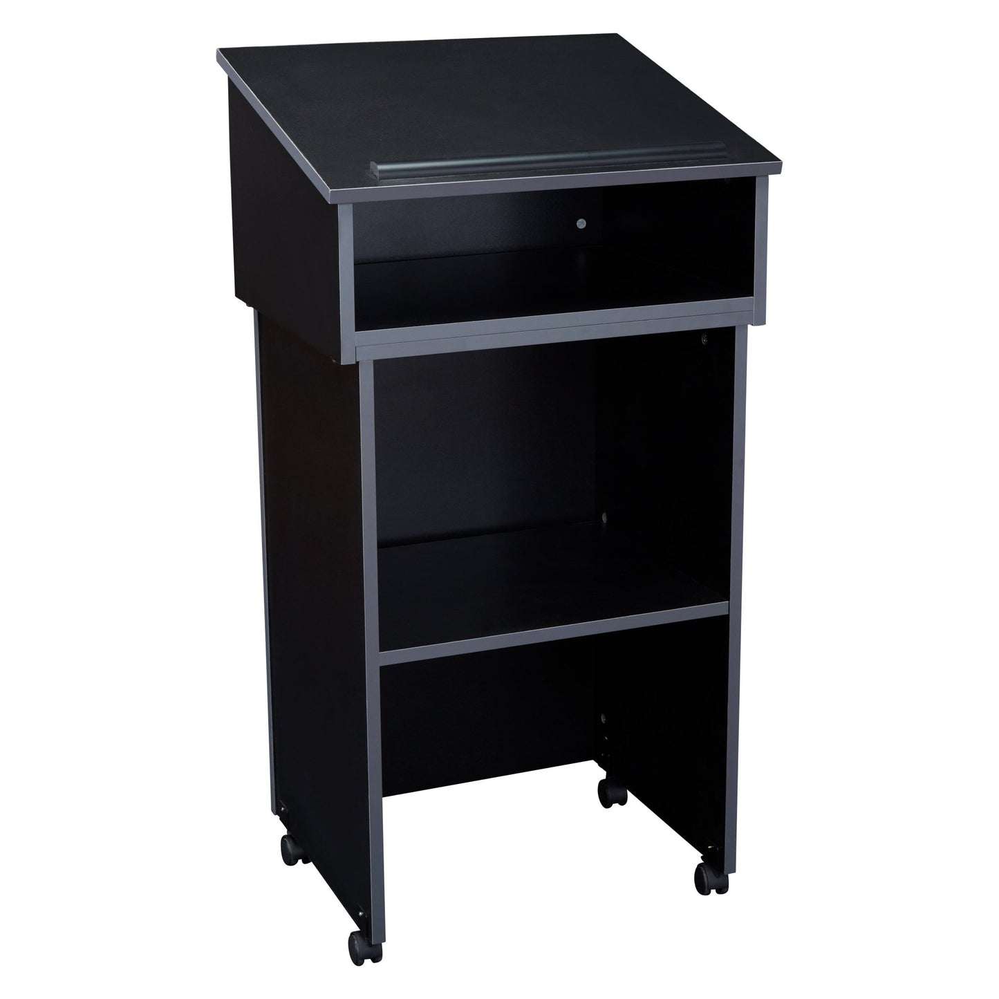 Oklahoma Sound Tabletop Lectern and AV Cart/Lectern Base (Oklahoma Sound OKL-22-112) - Black - SchoolOutlet