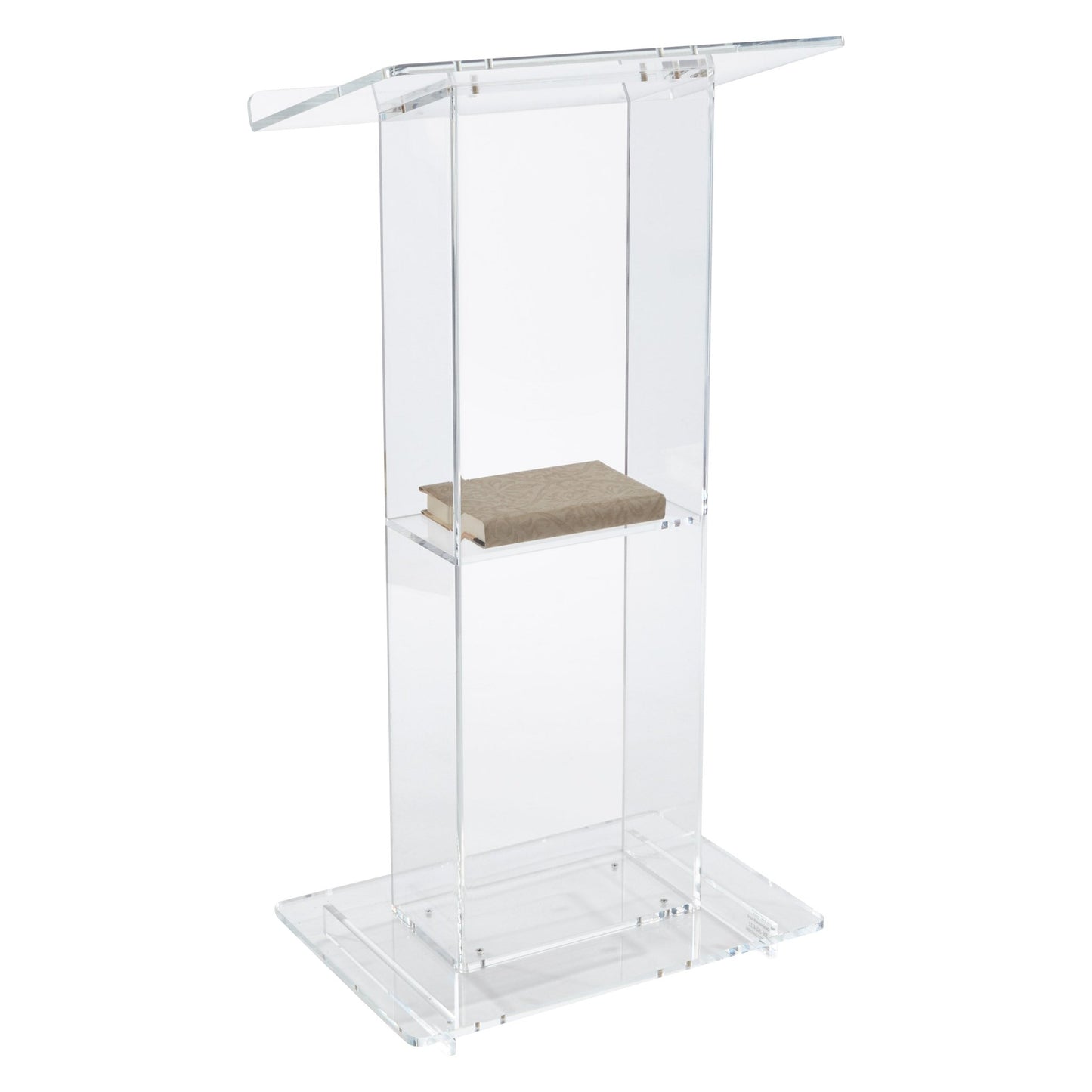 Oklahoma Sound Clear Acrylic Lectern with Shelf (Oklahoma Sound OKL-401S) - SchoolOutlet