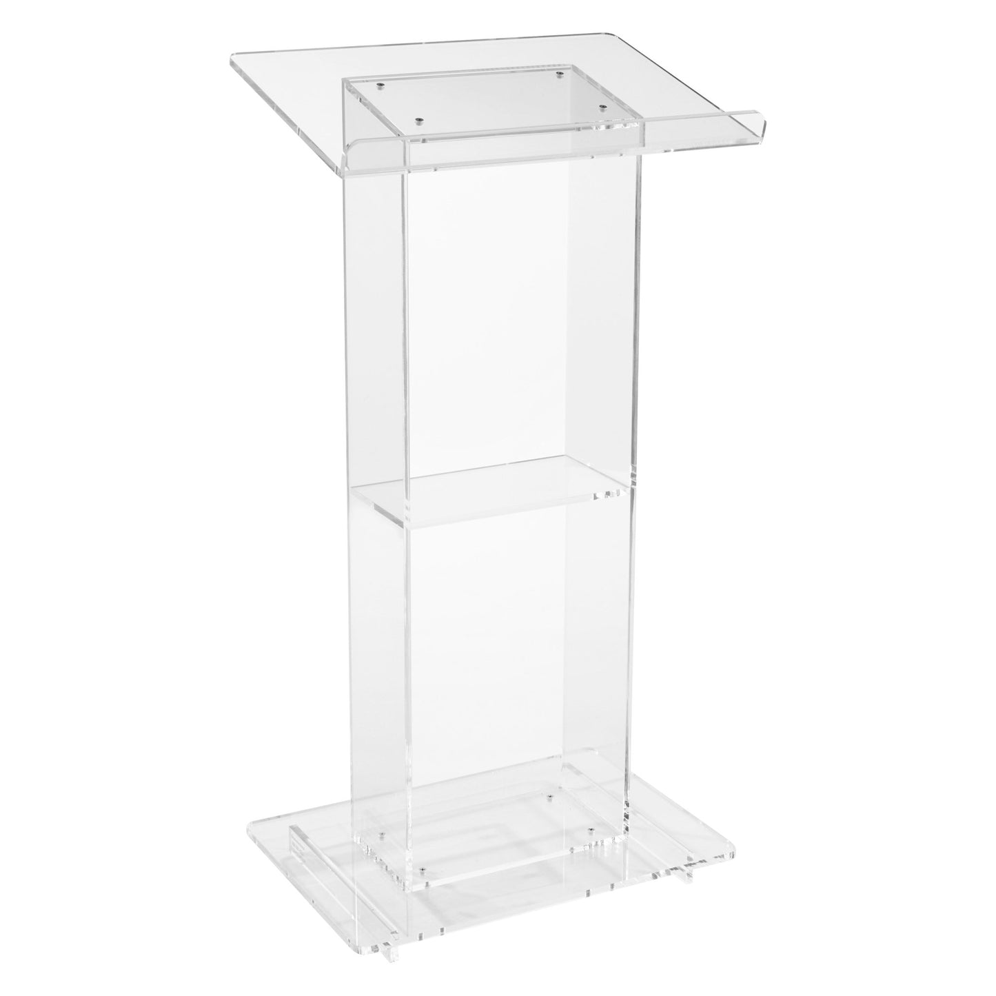 Oklahoma Sound Clear Acrylic Lectern with Shelf (Oklahoma Sound OKL-401S) - SchoolOutlet